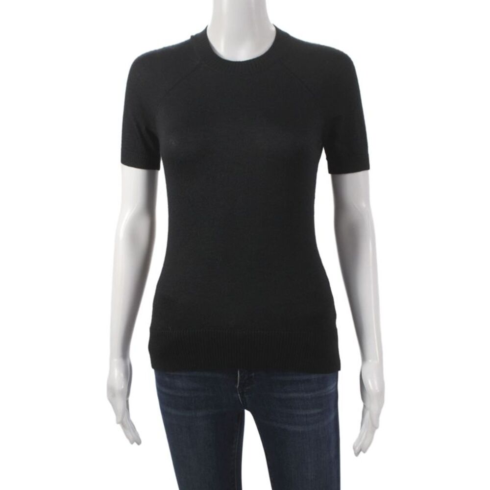 Dolce & Gabbana Womens Black Cashmere Crew Neck Short Sleeve Pullover Size 40